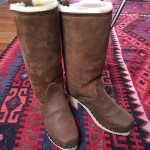 Shearling Clog Boots 39